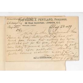 Young J Pentland - London - Concerning supply of Periodicals
