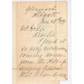 Mrs Isabel M Melrose - Aldgate - Daughter Florence discontinuing lessons at Conservatorium