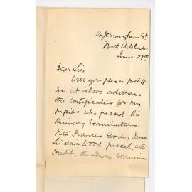 Miss Bessie Scott - Port Pirie - Requesting Certificates