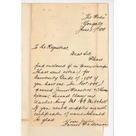 Miss Fannie Patterson - Yongala - Requesting Music Certificates