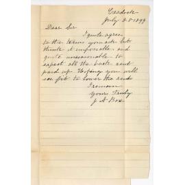 Mrs J A Box - Cradock - Concerning arrears of rent