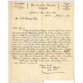 Edward Reeves - Gawler Place - Fees Elocution Class