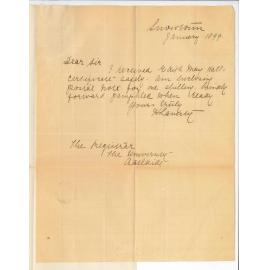 Miss H Laverty - Snowtown - Acknowledging receipt of Miss E M Halls Certificate and Requesting Music Pamphlet