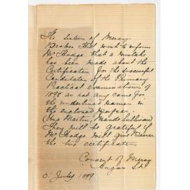 Sisters of Mercy - Broken Hill - Requesting Music Certificates