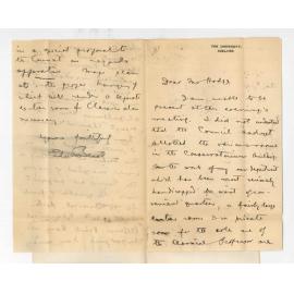 Professor William Mitchell and Professor Edward von Blomberg Bensley - Concerning accommodation for Arts course in Conservatorium