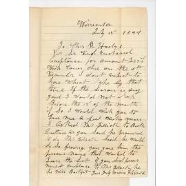 Maurice Fitzgerald - Wirreanda - Forwarding acceptance for Arrears of Rent