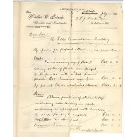 Walter C Torode - Adelaide - Concerning Conservatorium Building