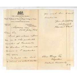 A E Balch - Sydney - Examinations in Music