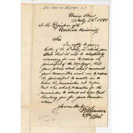 R Spencer - Adelaide - Concerning Loans on Mortgage