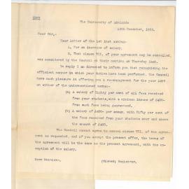 Herman Heinicke - Conservatorium - Accepting terms re Salary