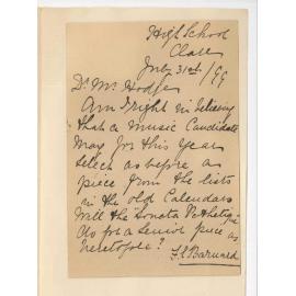 Frances E Barnard - Clare - Music Examinations