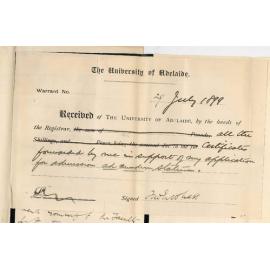 Frederick Woolrabe - Melbourne - Acknowledging receipt of Certificates and thanking Faculty