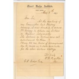 H F Baker - Mount Barker - Extension Lectures