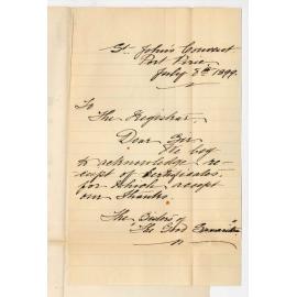 St Johns Convent - Port Pirie - Acknowledging receipt of Certificates