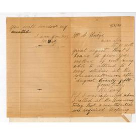 Miss M Daly - Conservatorium - Discontinuing lessons at the Conservatorium