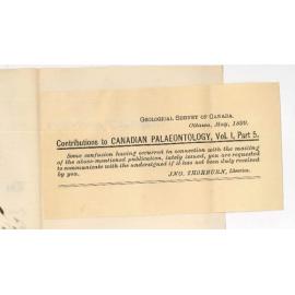 John Thorburn - Librarian Geological Survey of Canada - Canadian Palaeontology Volume 1 Part 5