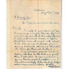 Walter C Torode - Adelaide - Conservatorium Building cost of work