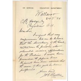 A E Mueller - Wallaroo - Entries Preliminary Examination