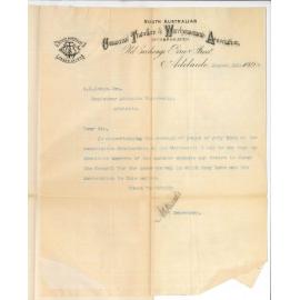 A Mackie - Secretary - Commercial Travellers & Warehousemen's Association - Adelaide - Approving amend of Scholarship Statute