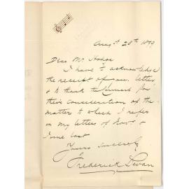 Frederick Bevan - North Adelaide - Thanking Council