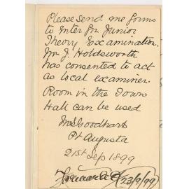 Miss Goodhart - Port Augusta - Minimum candidates for Junior Theory Examinations at Port Augusta