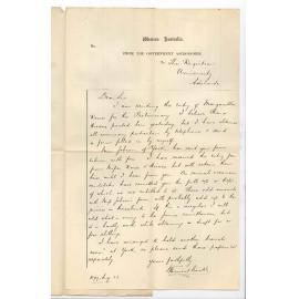 W Ernest Cooke - Government Astronomer - Western Australia - Concerning Preliminary Examination at Perth