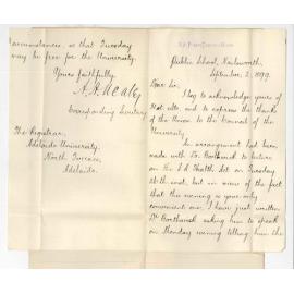 A H Neale - Secretary - South Australian Public Teachers Union - Thanking Council for arrangements made in connection with annual conference