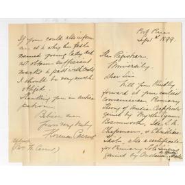 Mrs Florence Cairns - Port Pirie - Requesting Music Certificates