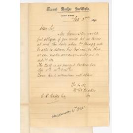 H F Baker - Mount Barker - Extension Lectures