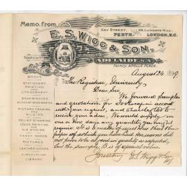 E S Wigg and Son - Adelaide - Quotations for supply of Foolscap