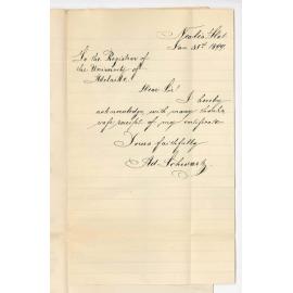 A Schwartz - Neales Flat - Acknowledging receipt of Certificate