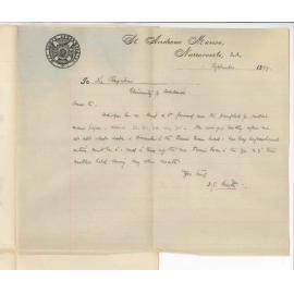 Reverend T J Smith - Narracoorte - Requesting preliminary pamphlets and information Junior Public Examination