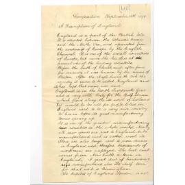 Miss Grace Samler Venning - George Scott Crystal Brook - Composition handed in Preliminary Examination