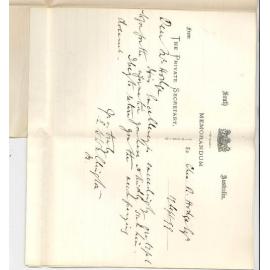 Edward William Wallington - Private Secretary - Information concerning The University