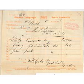 W Ernest Cooke - Honorary Secretary - Government Astronomer - Western Australia - Preliminary Examination