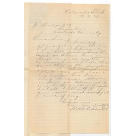 R H A Braddock - Kalgoorlie - Request to wire results of Preliminary Examination