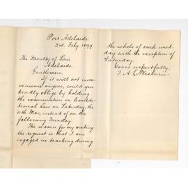 T A Le Messurier - Port Adelaide - Date of Law Examinations