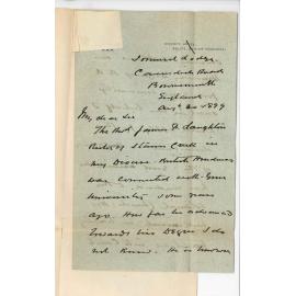 Bishop of Honduras - Bournemouth England - Concerning Rev J F Laughton