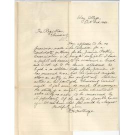 David Henry Hollidge - Way College - Concerning Junior Public Examination