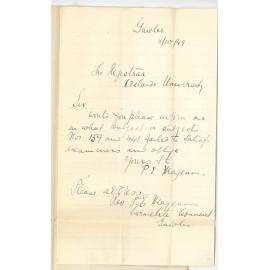 P E Magenius - Gawler - Preliminary Examination subjects failed