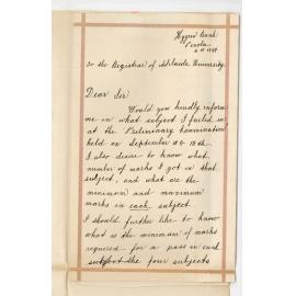 Reginald A G B Johnston - Penola - Subject failed at Preliminary Examination