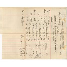 R Burns Cuming - Adelaide Chemical Works - Concerning Statement of Account