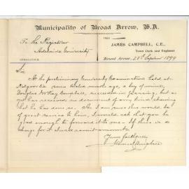 James Campbell - Municipality of Broad Arrow WA - Request for evidence of son passing Preliminary Examination