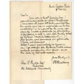 T C Hosking - South Broken Hill NSW - Information concerning MB Course