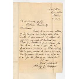 Stanley H Skipper - Adelaide - Credit for attendance of lectures