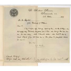 Reverend T J Smith - Narracoorte - Requesting preliminary pamphlets