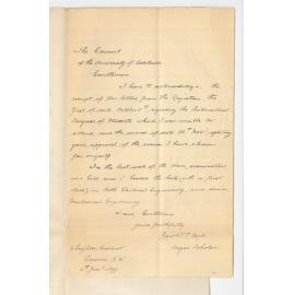 Edward V Clark - London - Acknowledging letters of 5th October and 30th November 1898 Successful in Examinations