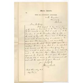 W Ernest Cooke - Honorary Secretary - Government Astronomer - Western Australia - Forwarding entries for Higher Public Examinations and resignation as Local Honorary Secretary