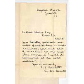 C E Bennett - Crystal Brook - Concerning MB Course