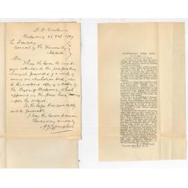 A J Campbell - Melbourne - Forwarding prospectus of Book on Australian Birds